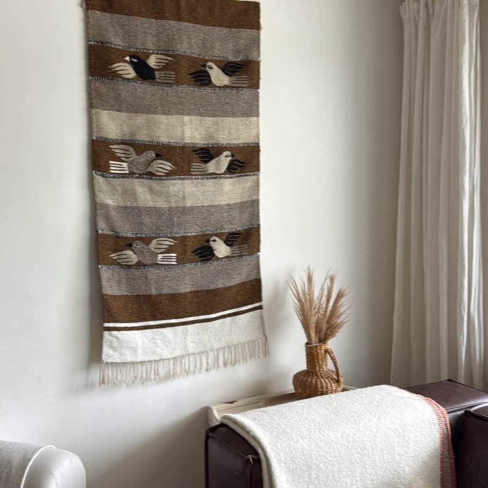 Handcrafted Brown and Cream Wall Hanging